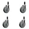 Service Caster 6'' Gray Poly Wheel Swivel 1-1/4'' Expanding Stem Caster Set, 4PK SCC-EX20S614-PPUB-114-4 - alternate 1